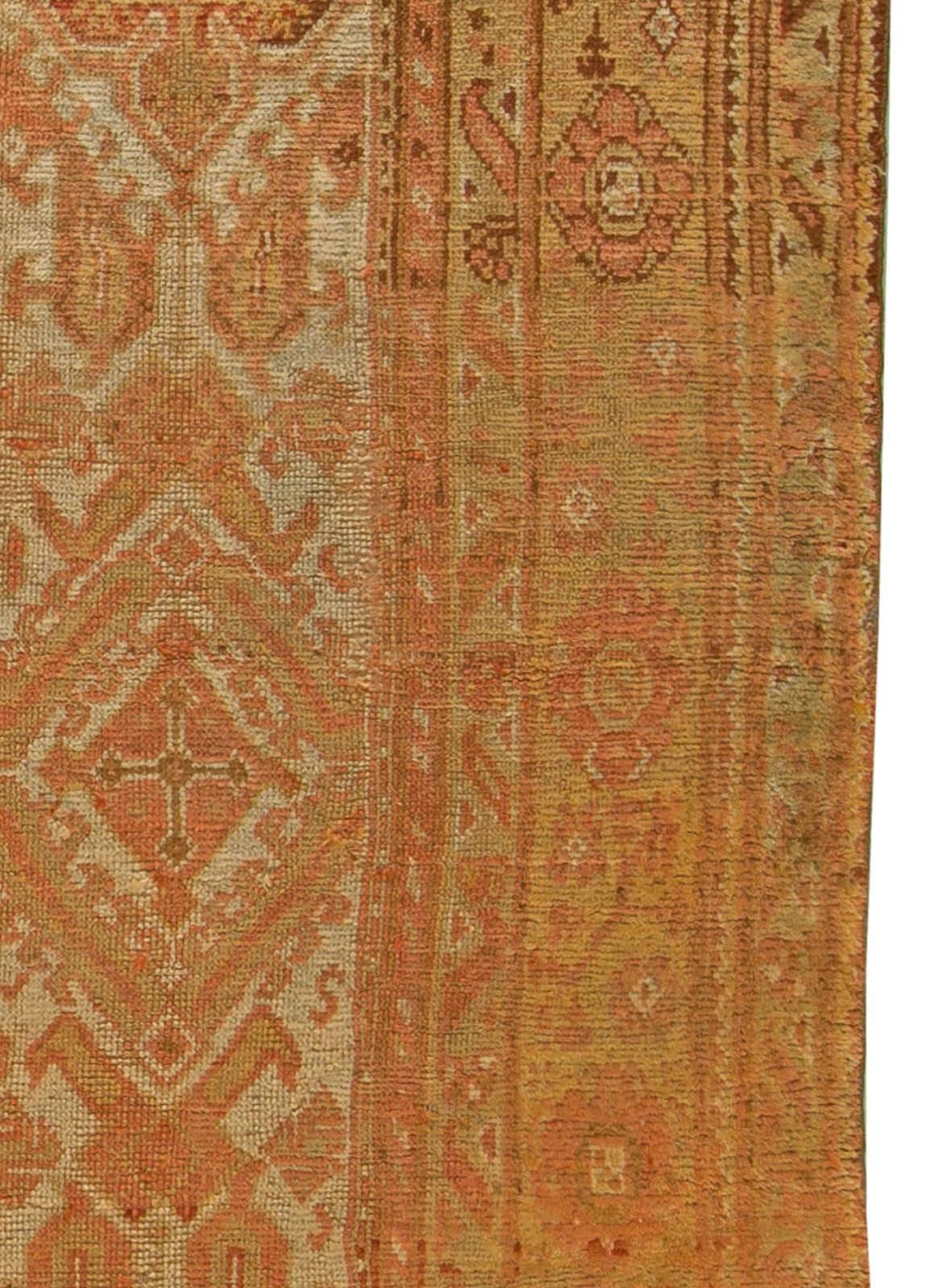 Wool Antique Turkish Oushak Carpet