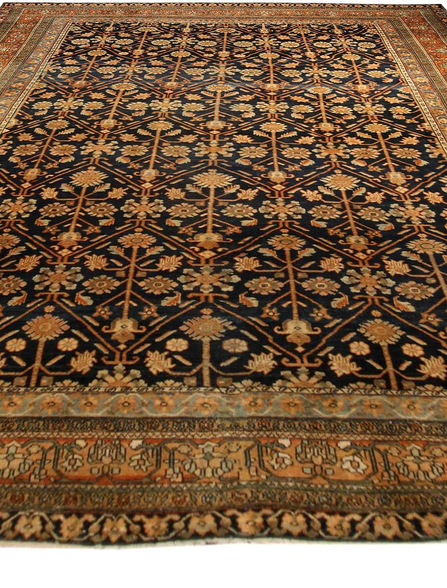 Hand-Woven Antique Persian Heriz Carpet