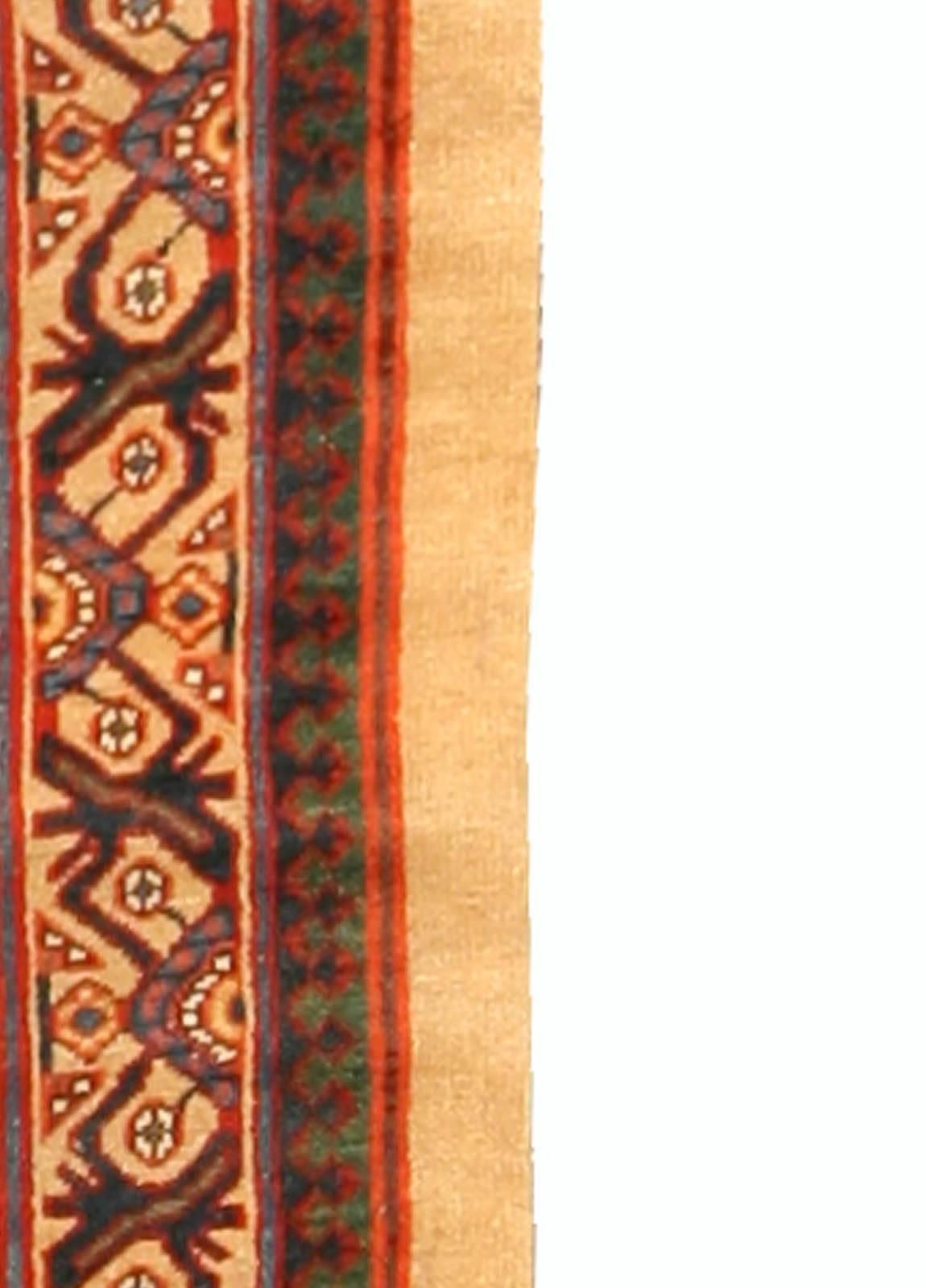 Hand-Woven Authentic 19th Century Sarab Handmade Wool Runner For Sale