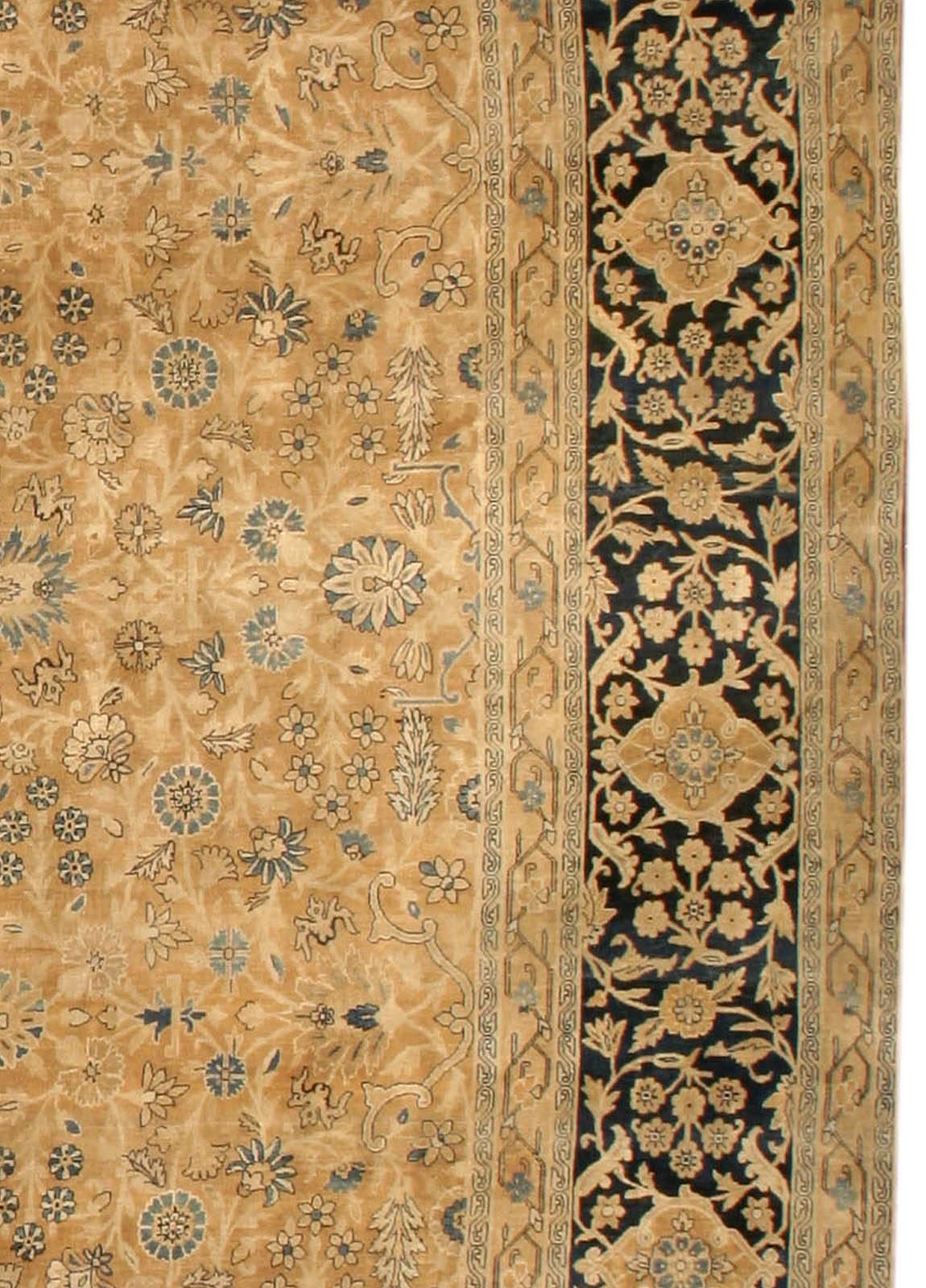 Oversized Antique Persian Kirman Handmade Wool Rug For Sale 1