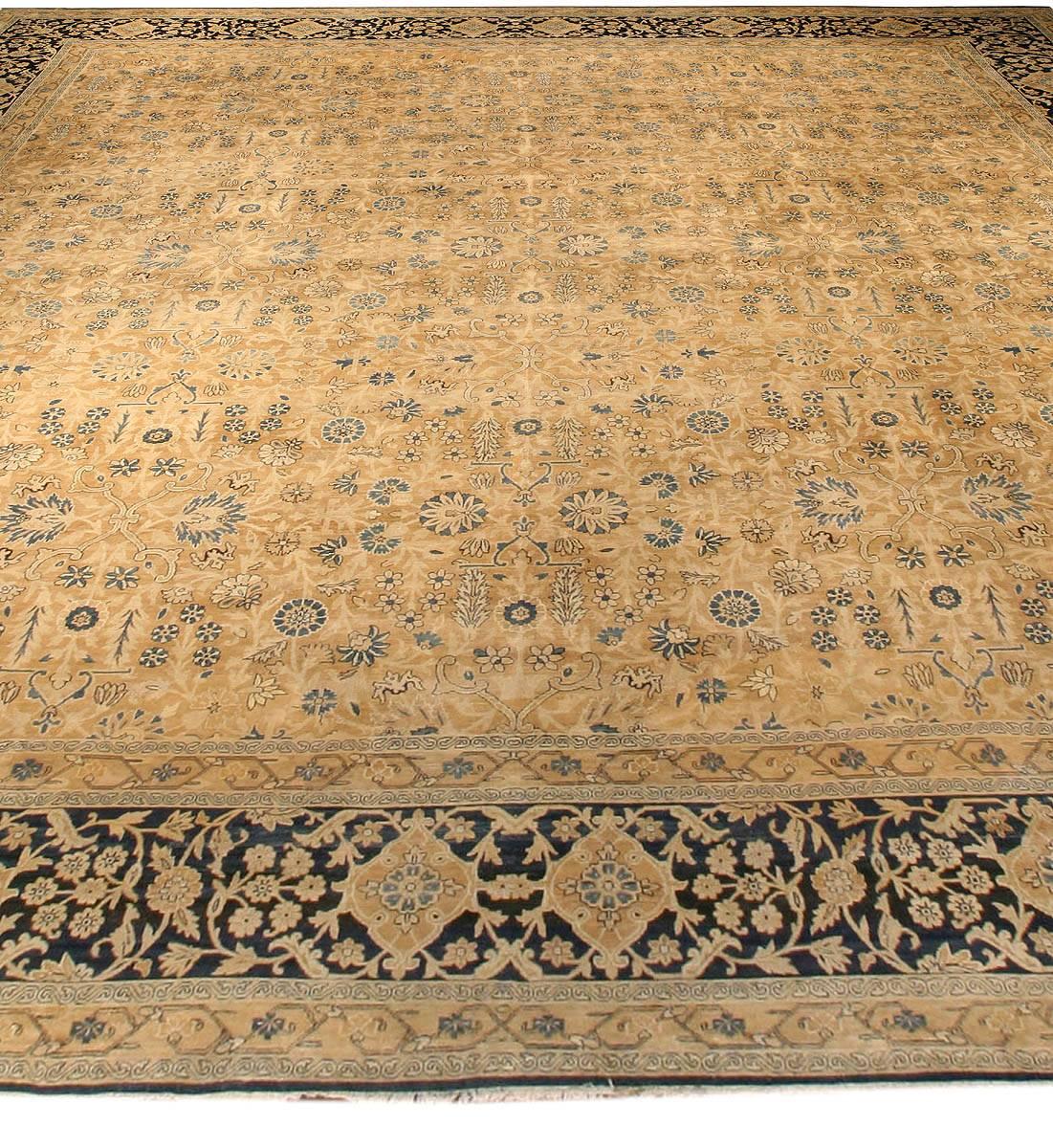 Hand-Woven Oversized Antique Persian Kirman Handmade Wool Rug For Sale