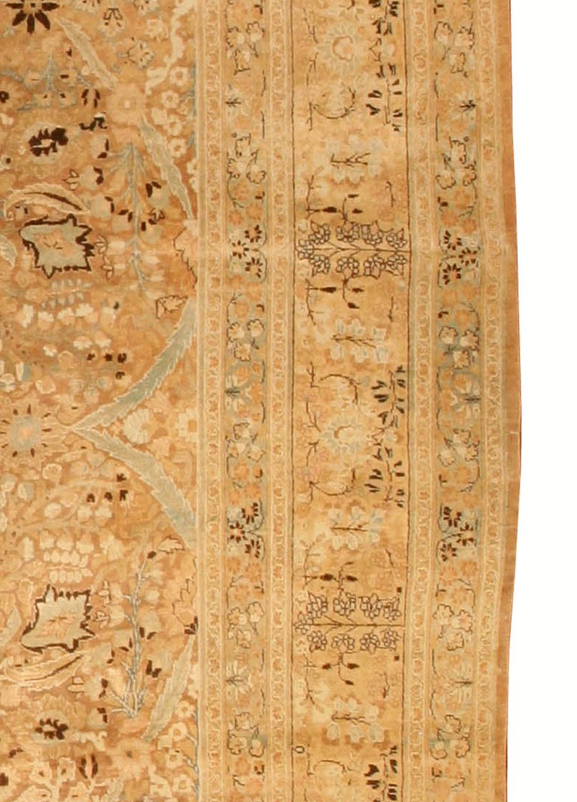 20th Century Camel Vintage Persian Tabriz Carpet