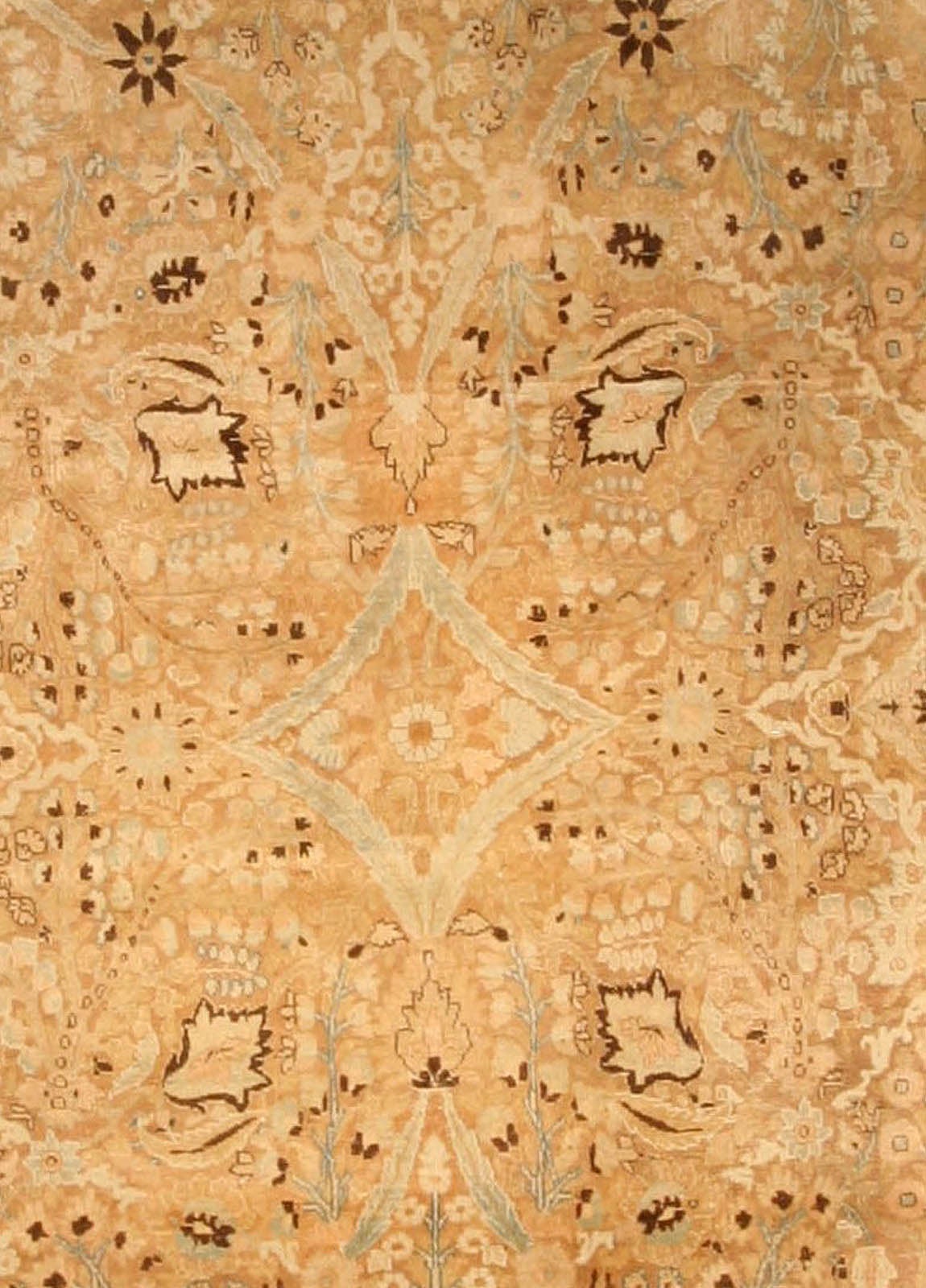 Camel vintage Persian Tabriz carpet.
Size: 12'4