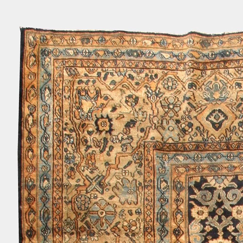Hand-Woven Antique Persian Malayer Handmade Wool Rug For Sale