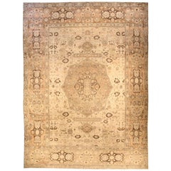 Doris Leslie Blau grand tapis indien ancien Amritsar en laine fait à la main