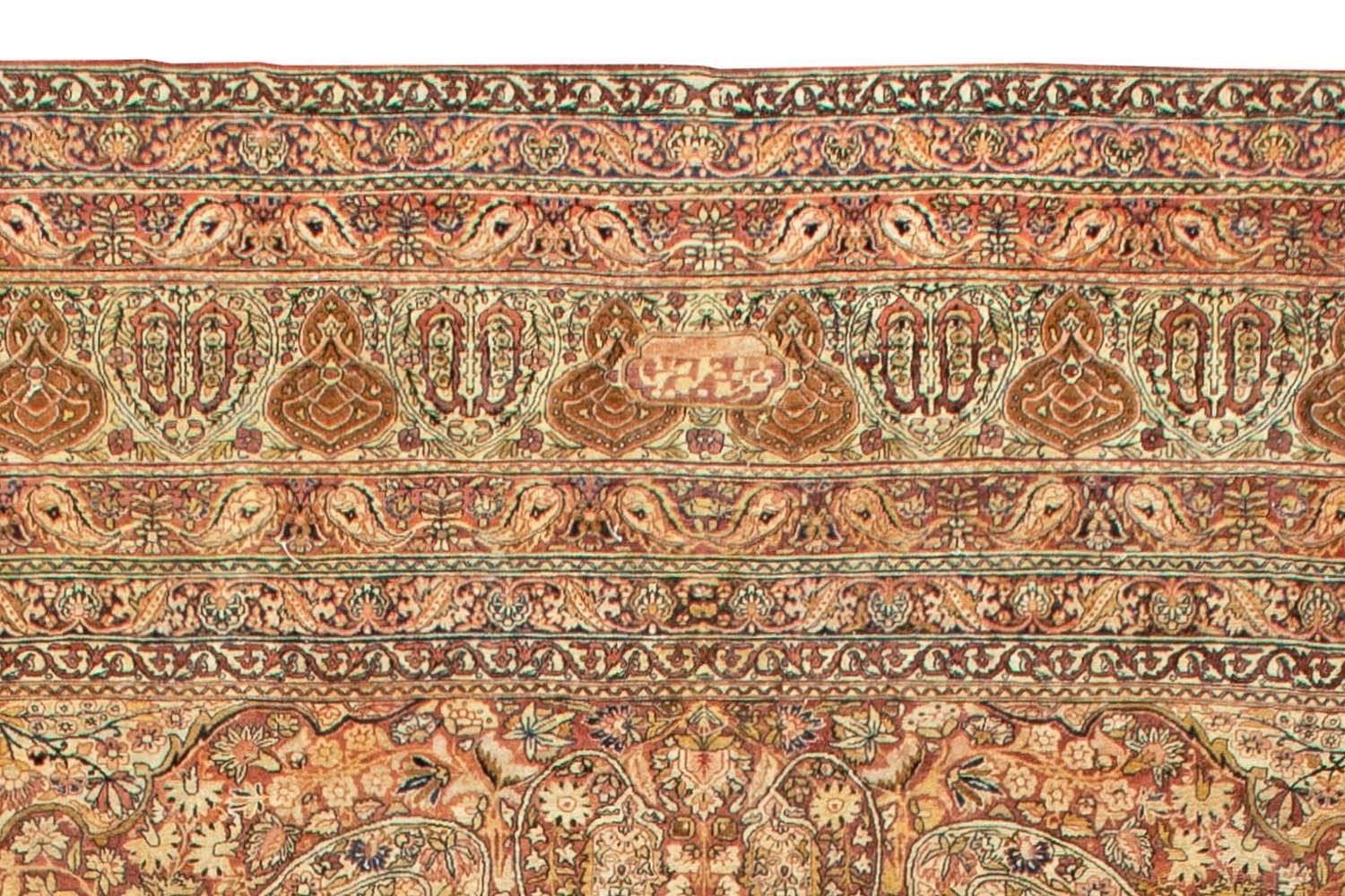 19th Century Oversized Persian Kirman Handmade Rug In Good Condition For Sale In New York, NY