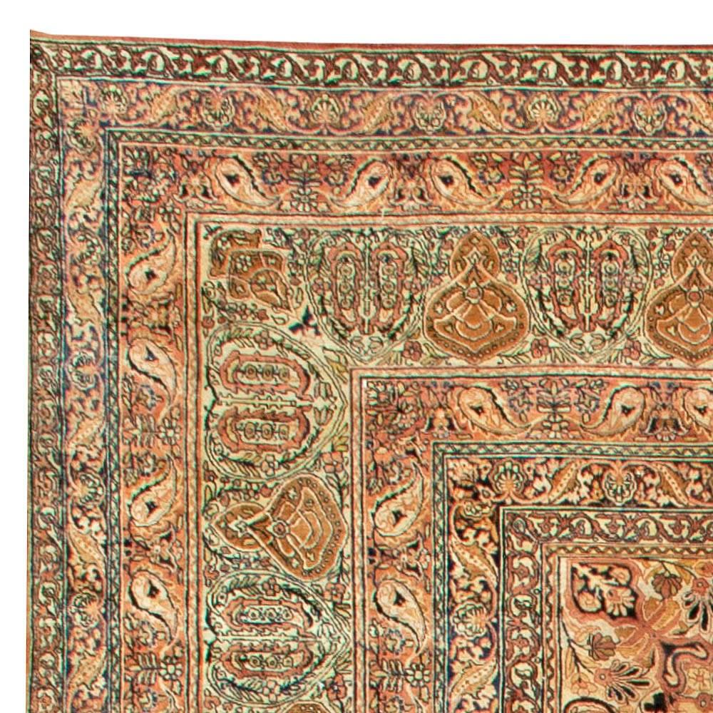19th Century Oversized Persian Kirman Handmade Rug For Sale 1