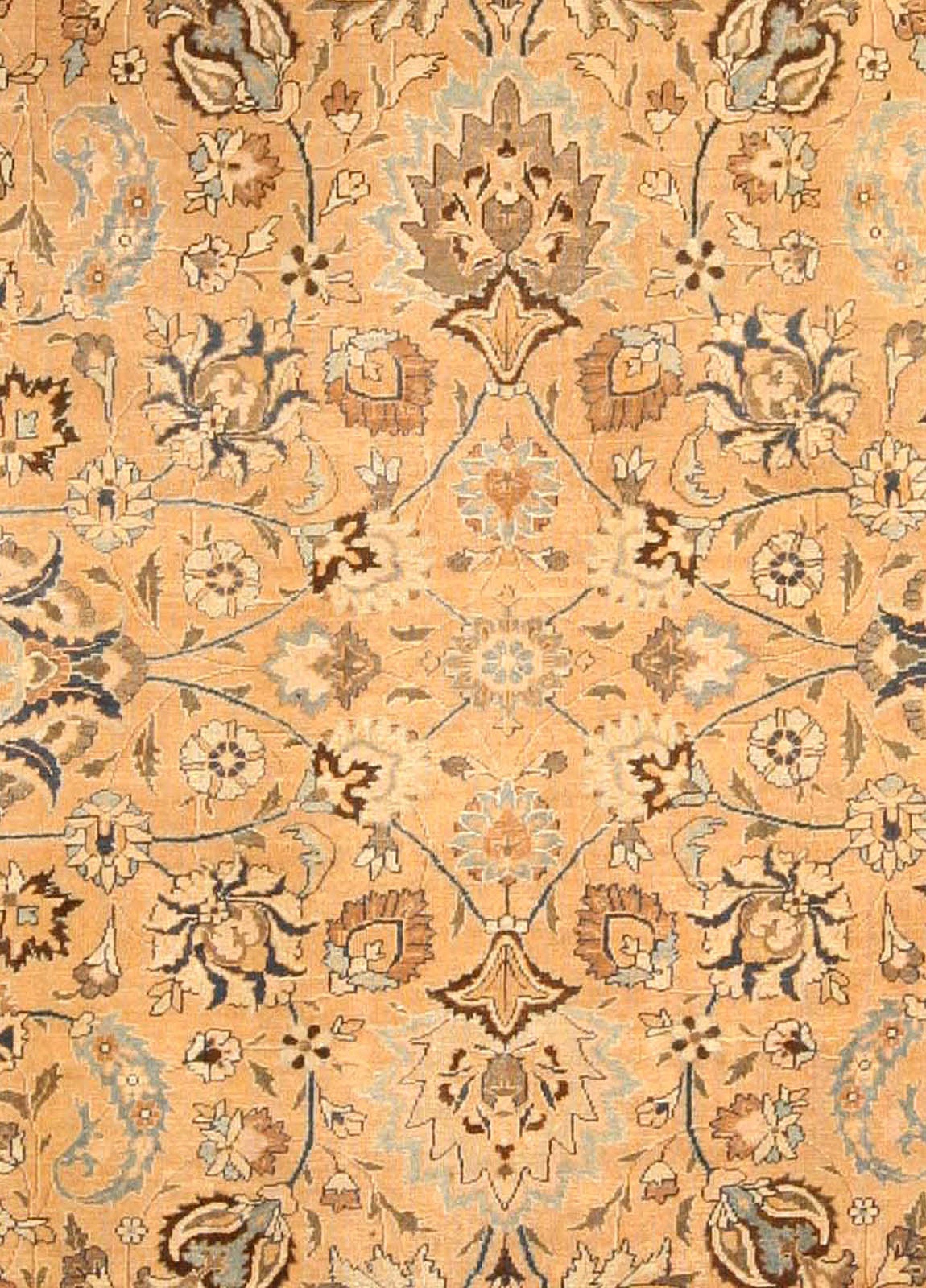 Ancien tapis persan Tabriz orange en laine fait à la main
Taille : 11'2