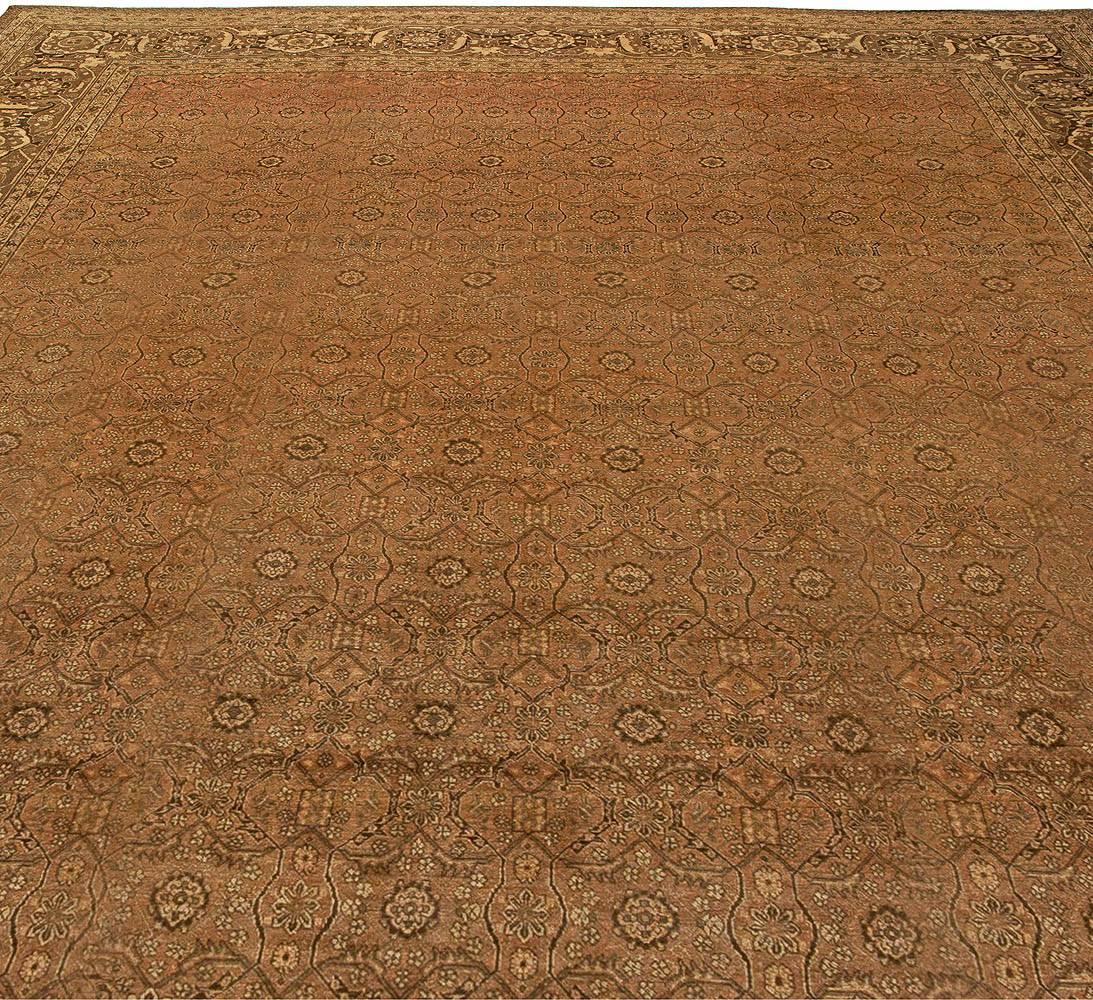 Hand-Woven Large Antique Persian Tabriz Handmade Wool Rug For Sale