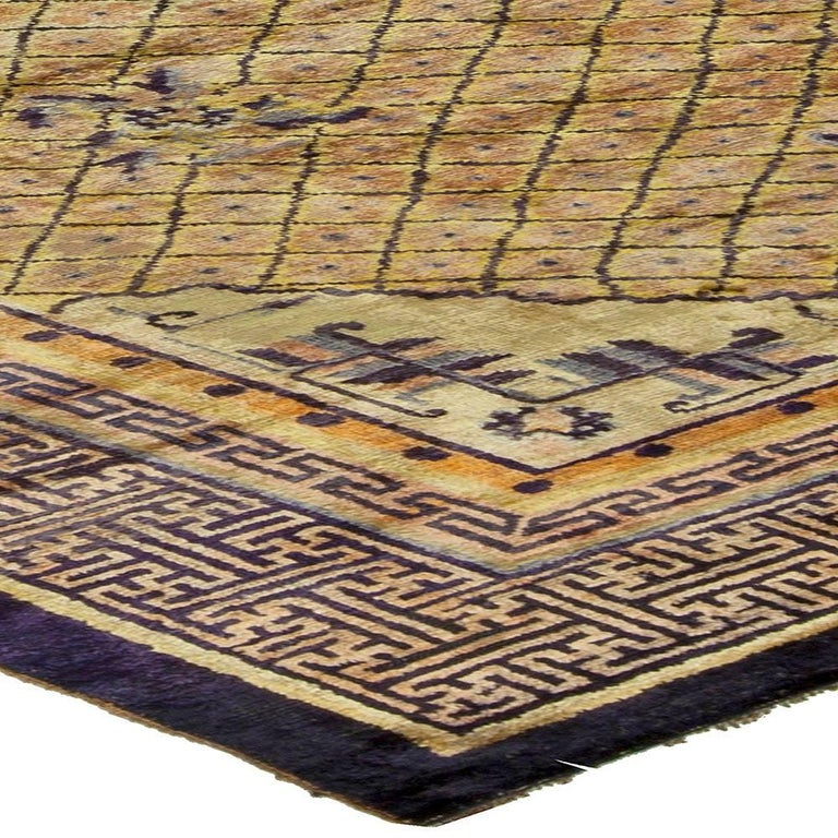 Vintage Chinese Silk Rug For Sale at 1stdibs