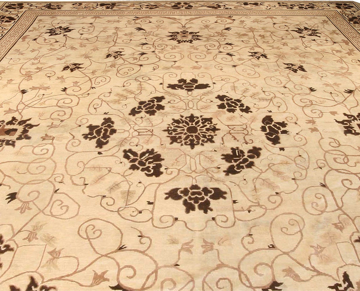 Hand-Knotted Authentic 19th Century Chinese Carpet For Sale