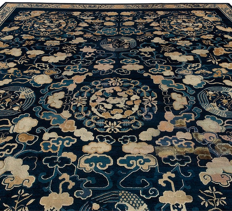 Blue Vintage Chinese Rug For Sale at 1stdibs