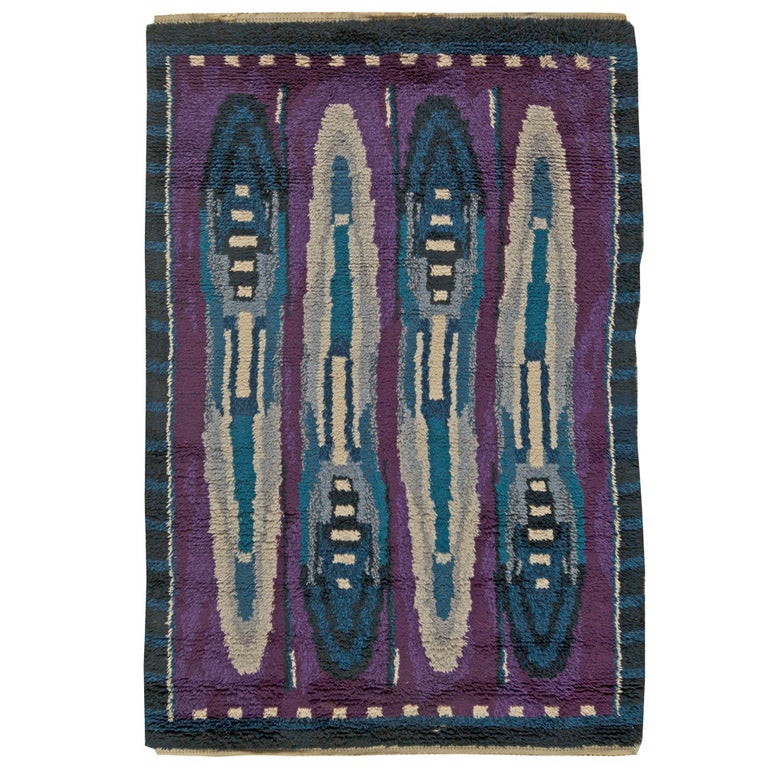 Vintage Rya Rug For Sale at 1stdibs