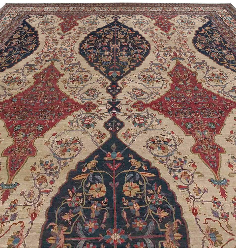 Hand-Woven Oversized 19th Century Persian Kirman Rug For Sale