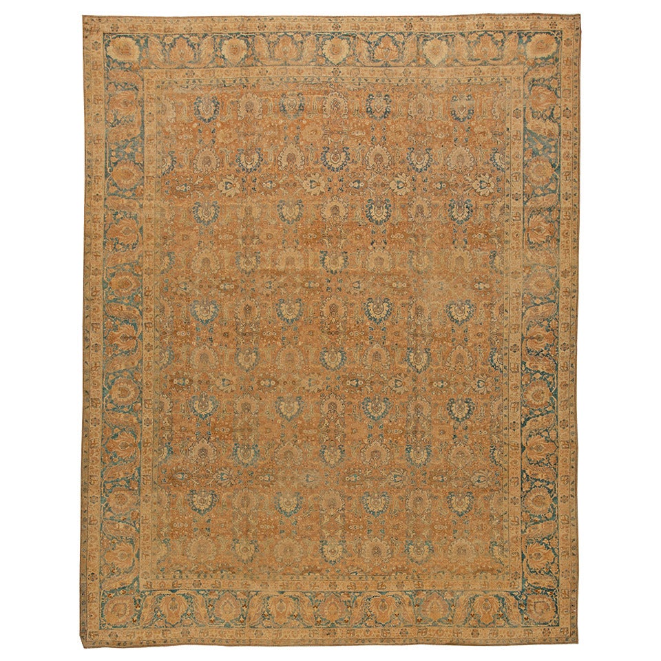 Antique Persian Tabriz Carpet For Sale