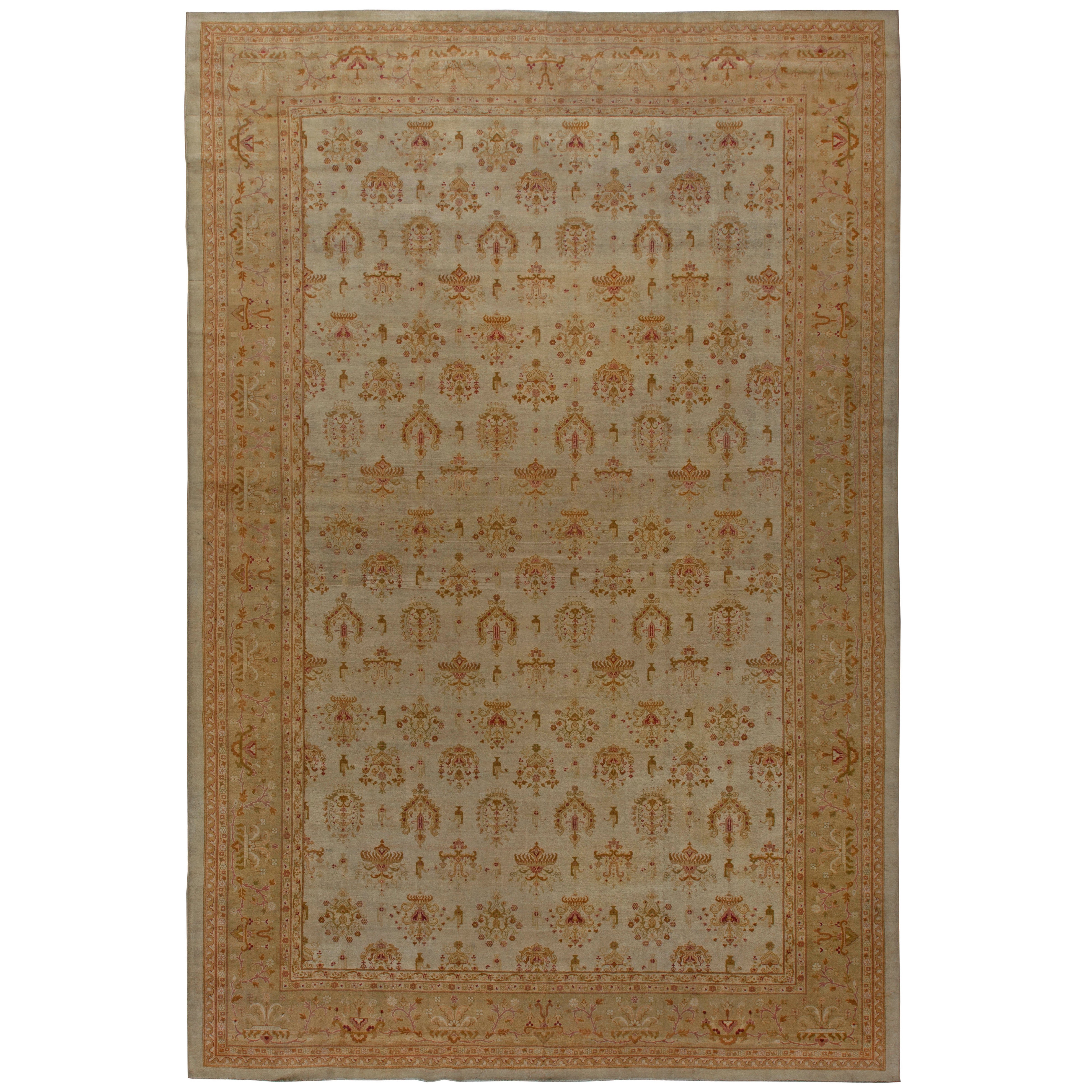 Authentic Indian Amritsar Handmade Wool Carpet For Sale