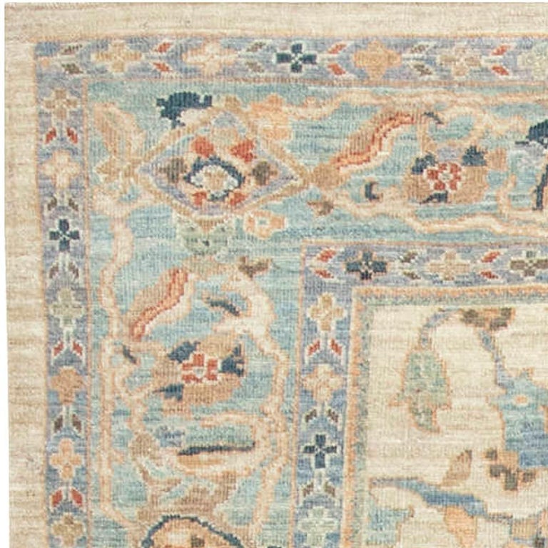 Traditional Sultanabad Design Beige Blue Brown Green And Red Rug For Sale At 1stdibs