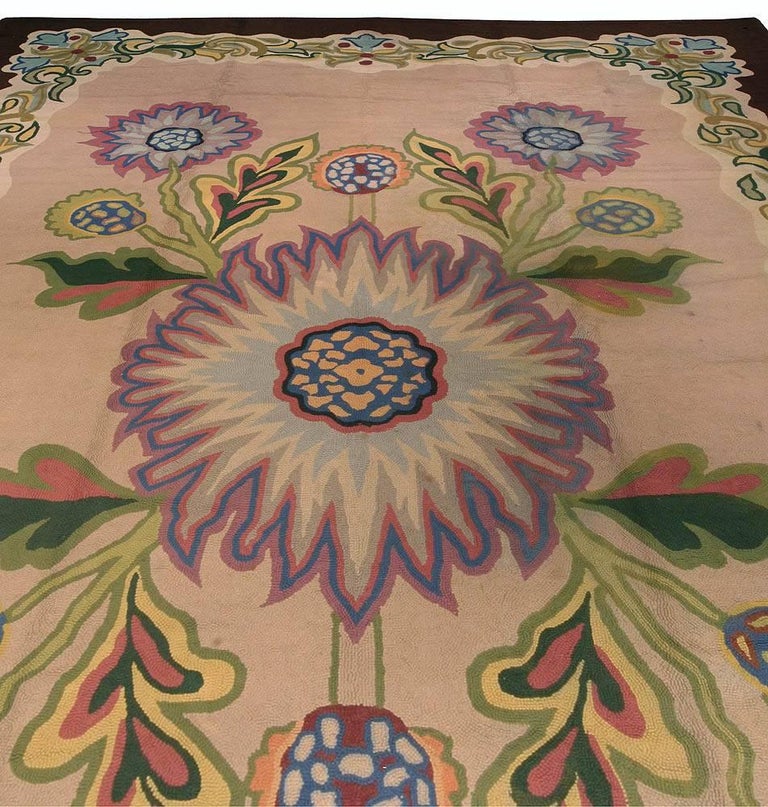 Vintage Hooked Rug For Sale at 1stdibs