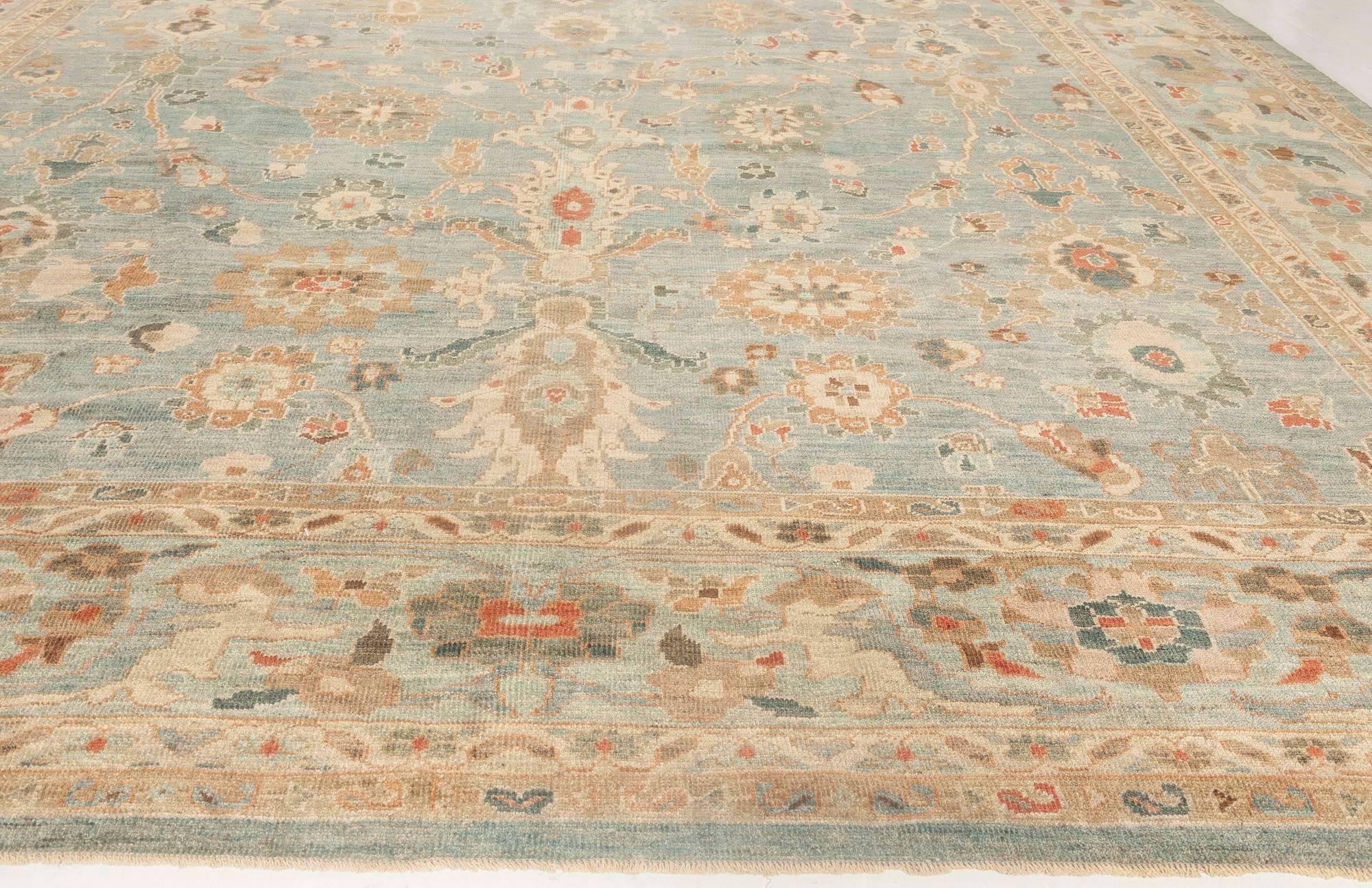 Contemporary Blue Traditional Sultanabad Design Rug