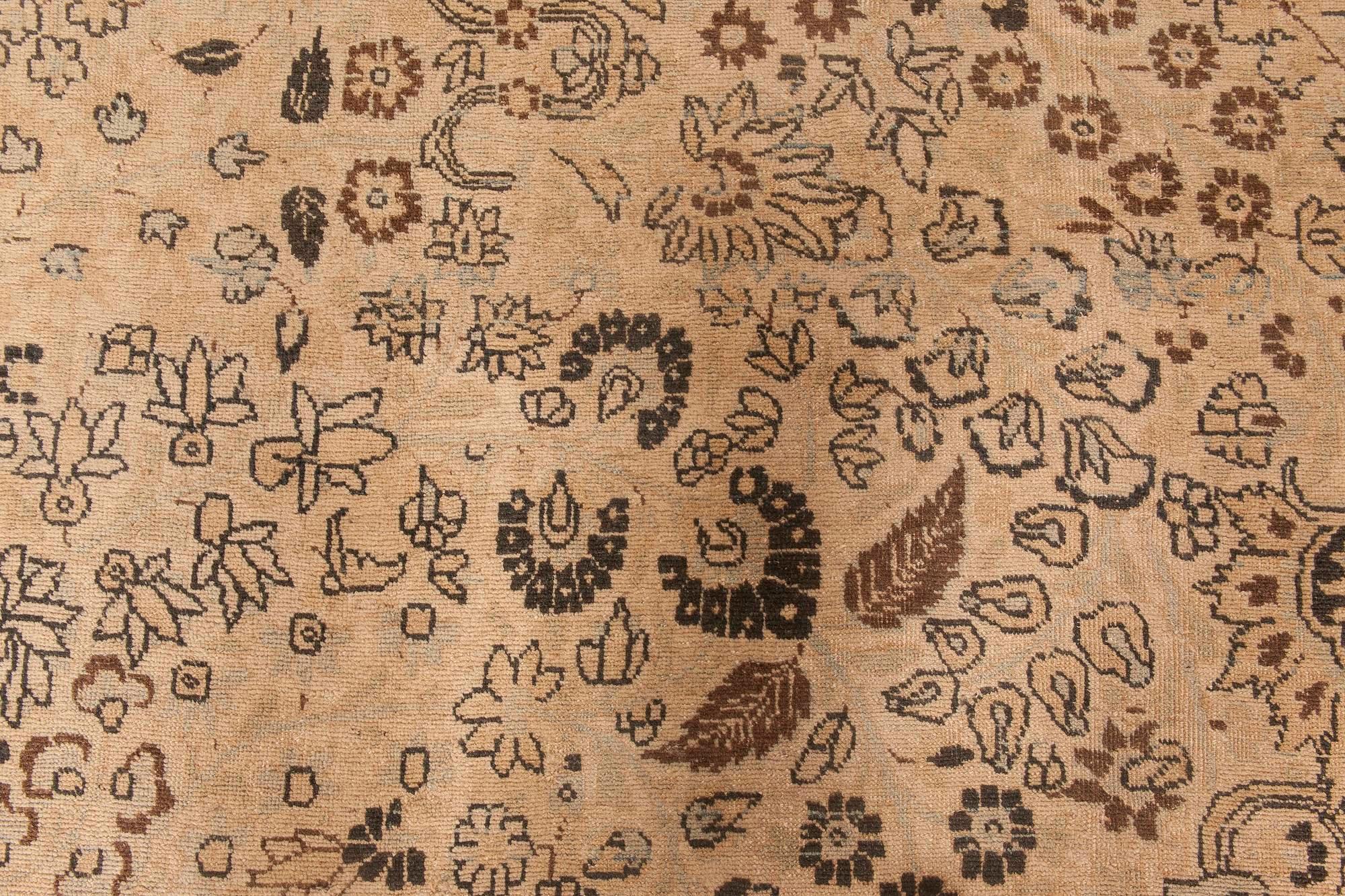 Authentique tapis persan en laine nouée à la main Tabriz Botanic
Taille : 11'5