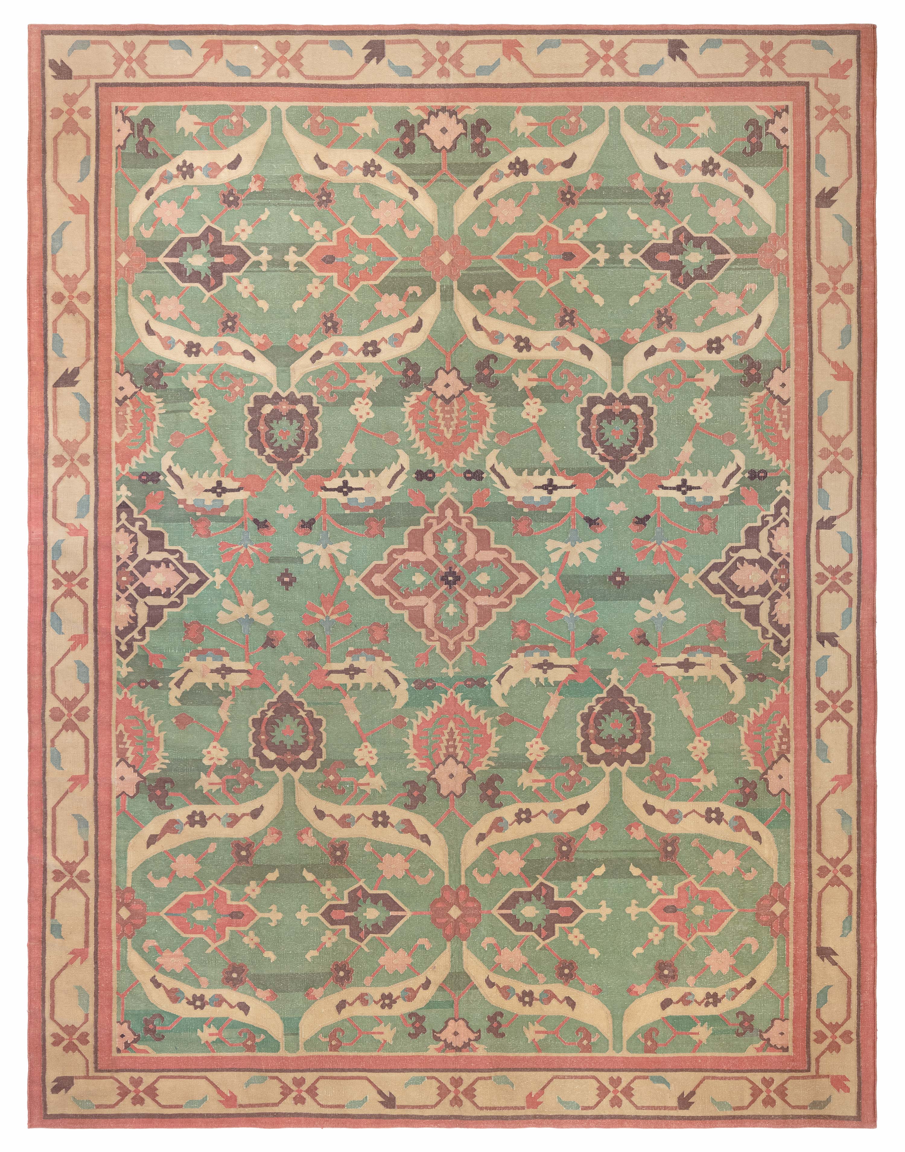 Indischer Dhurrie-Flachgewebe-Teppich aus der Jahrhundertmitte im Angebot