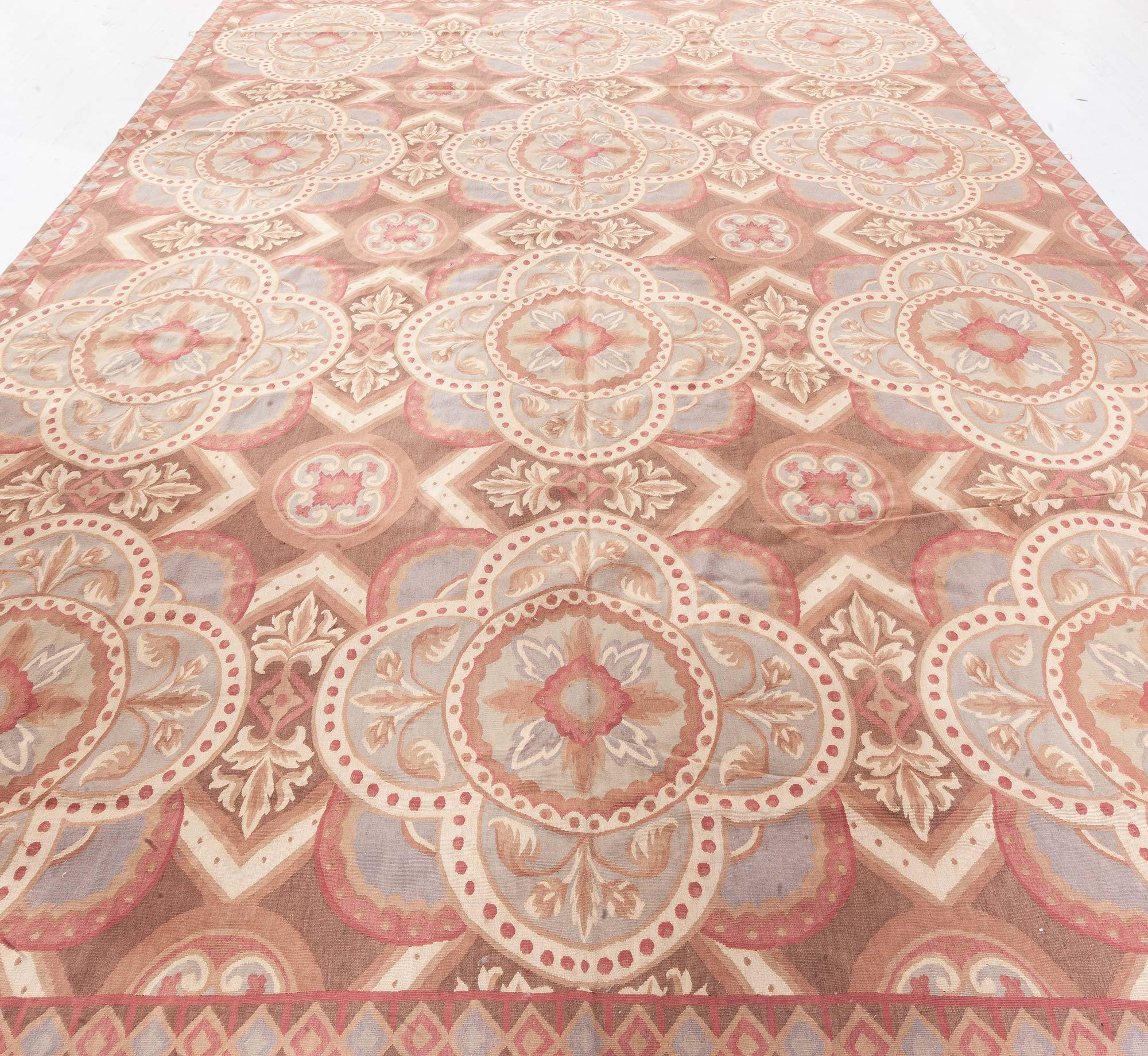 Hand-Woven Traditional Inspired Aubusson Rug For Sale