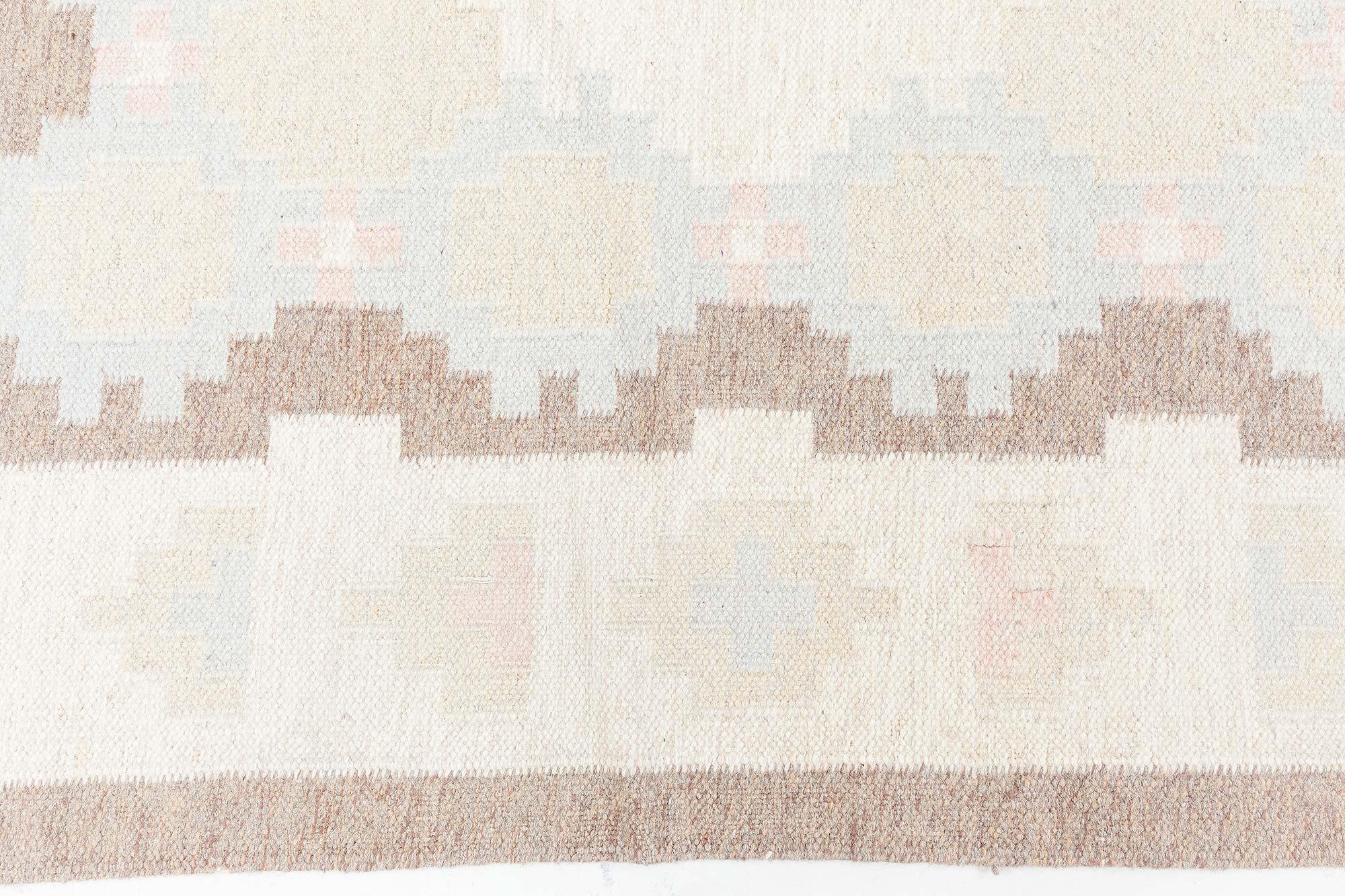 Doris Leslie Blau Mid-20th Century Swedish Flat-Weave Wool Rug Sueco en venta