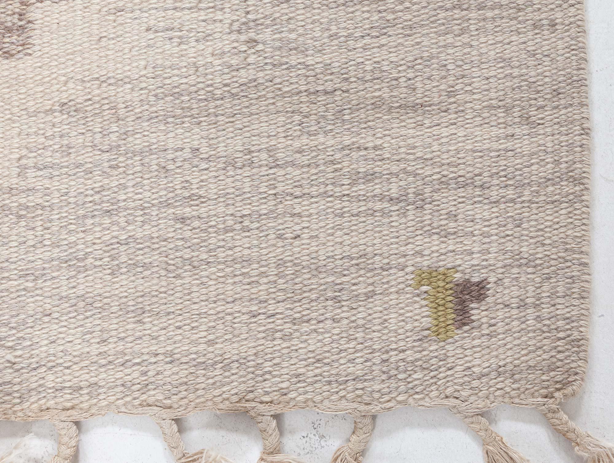 Svedese Tappeto Doris Leslie Blau Vintage Swedish Flat Weave di Erik Lundberg in vendita