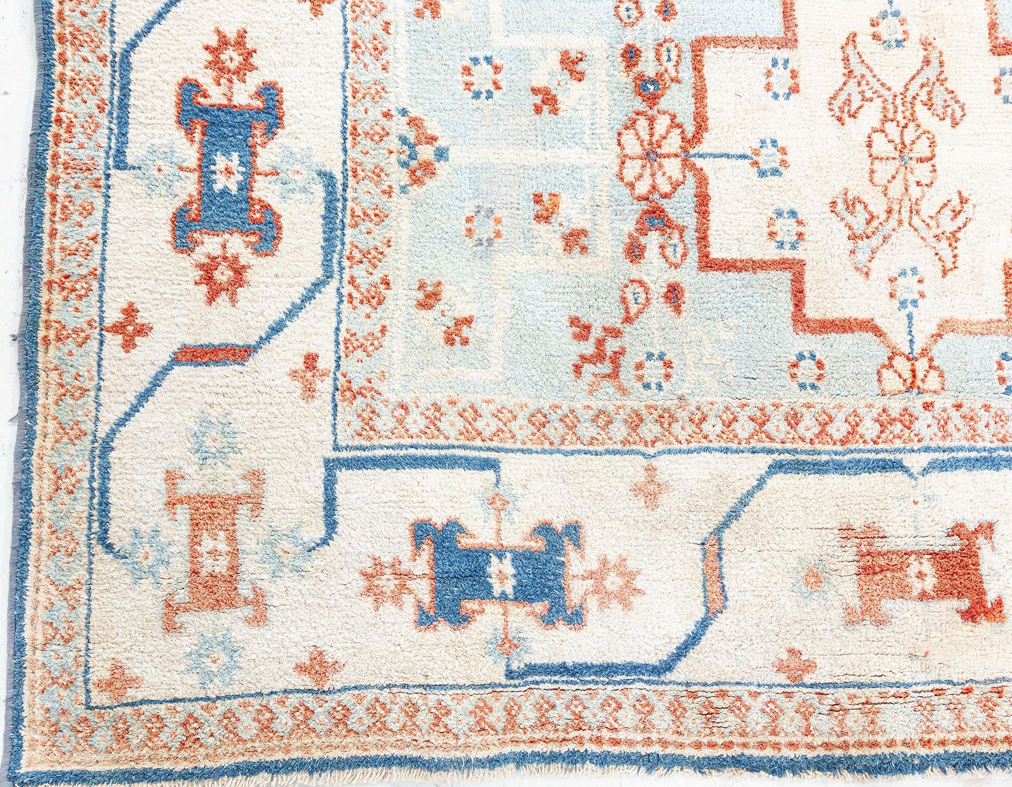 Tessuto a mano Tappeto Agra in cotone indiano Doris Leslie Blau in vendita