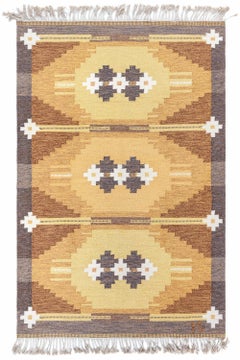Doris Leslie Blau Vintage Swedish Flat Woven Rug by Ingegerd Silow