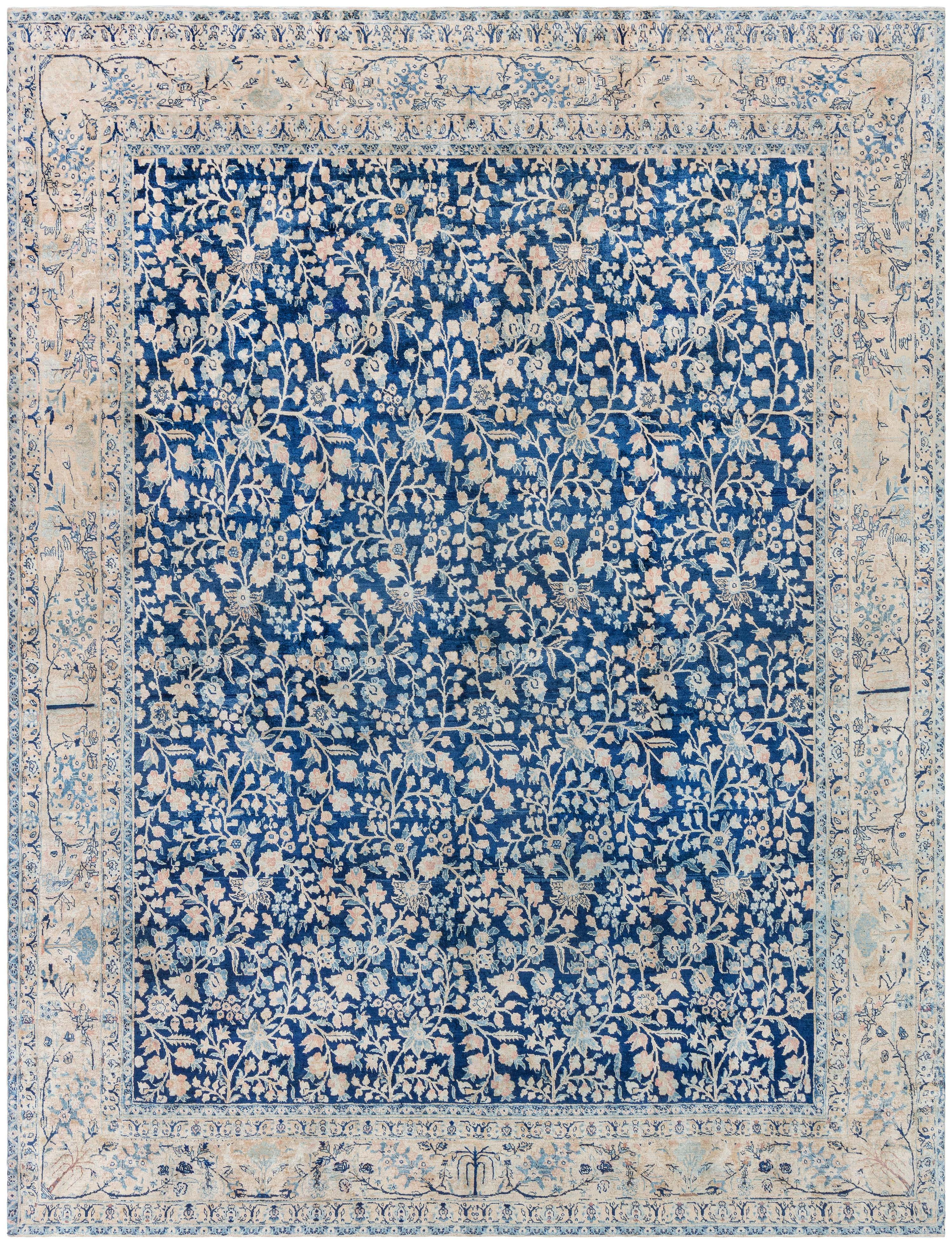Doris Leslie Blau Authentic Persian Tabriz Handmade Wool Carpet For Sale