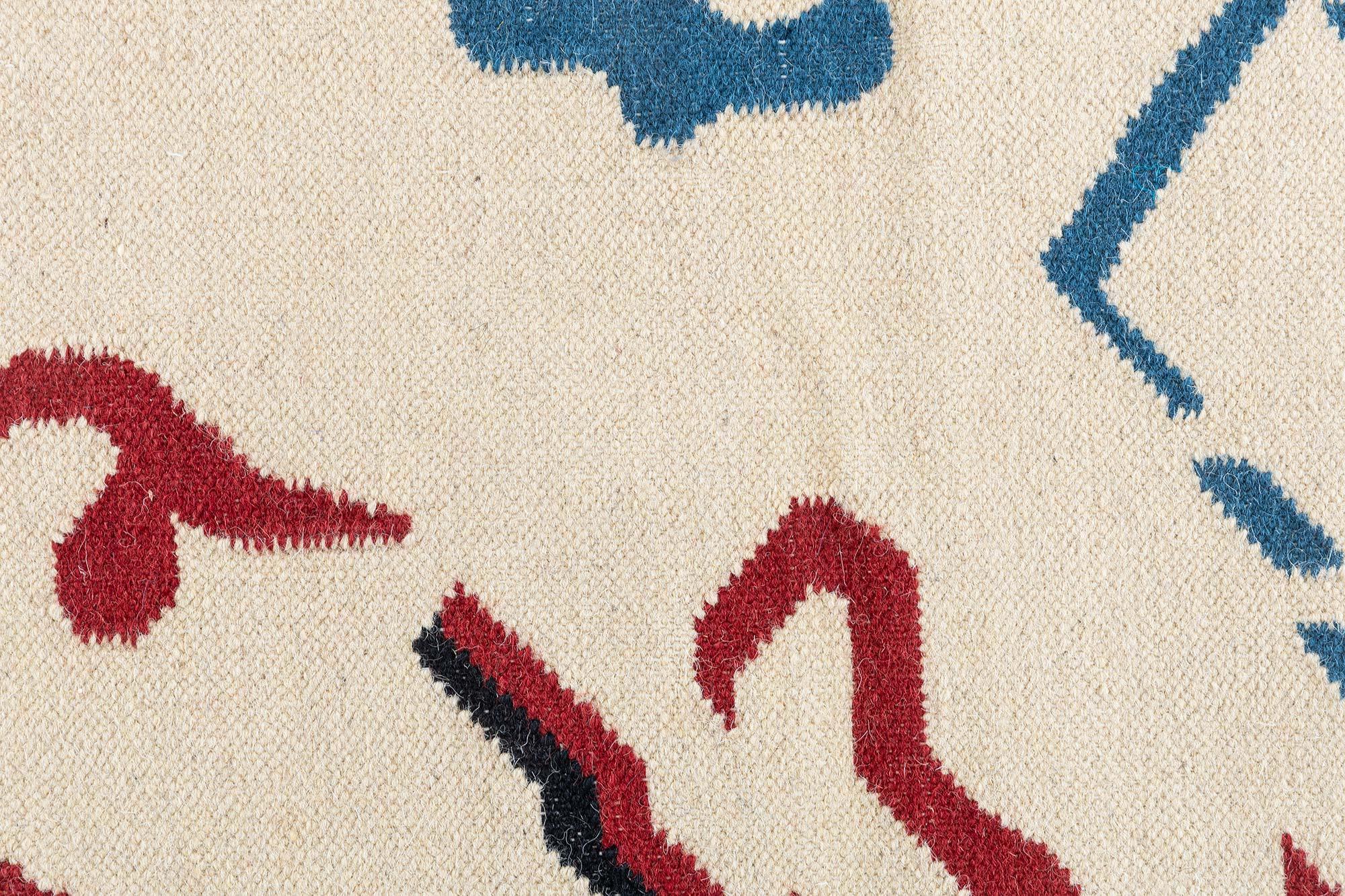 Indiano Tappeto moderno oversize a trama piatta Doris Leslie Blau in vendita