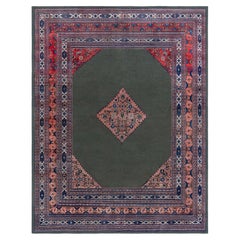 Antique Persian Meshad Wool Rug, Olive Green, circa 1900 by Doris Leslie Blau