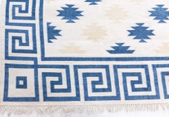 Alfombra «Dhurrie» india moderna de algodón, de tejido plano, diseñada por Doris Leslie Blau