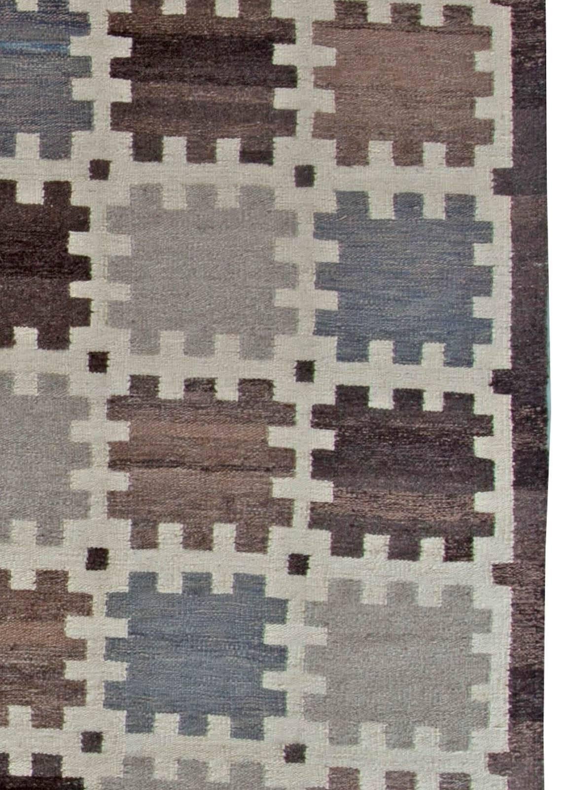 Hand-Woven Swedish Flat-Weave Rug