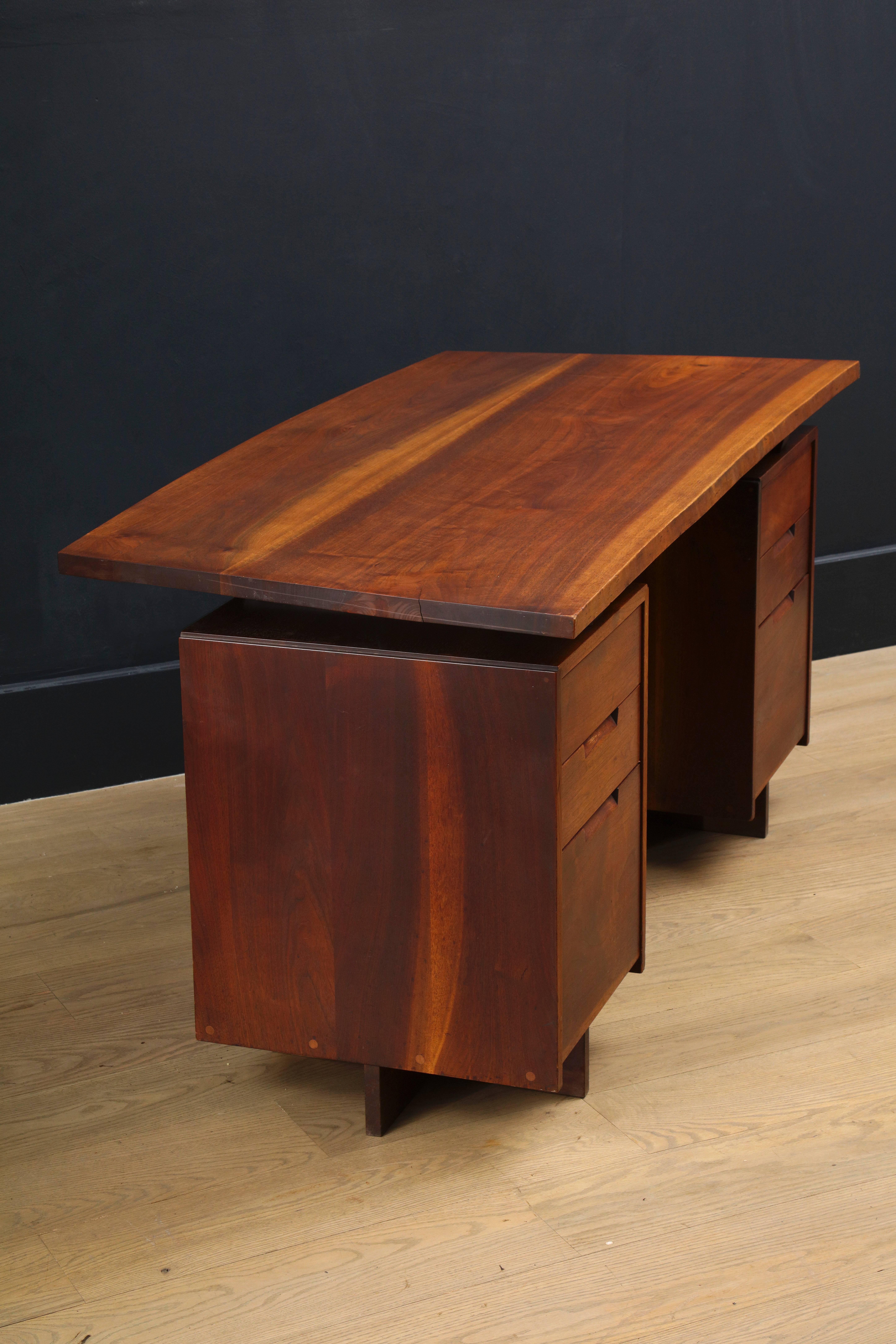 Double Pedestal Desk by George Nakashima, 1964 For Sale 1