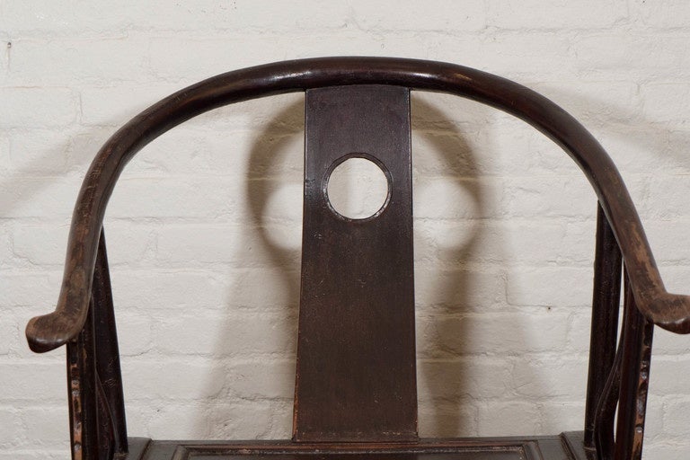 19th Century A Pair of 19th C. Chinese Horseshoe Chairs For Sale