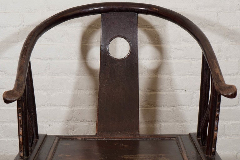 A Pair of 19th C. Chinese Horseshoe Chairs For Sale 1