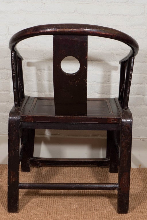 A Pair of 19th C. Chinese Horseshoe Chairs For Sale 6