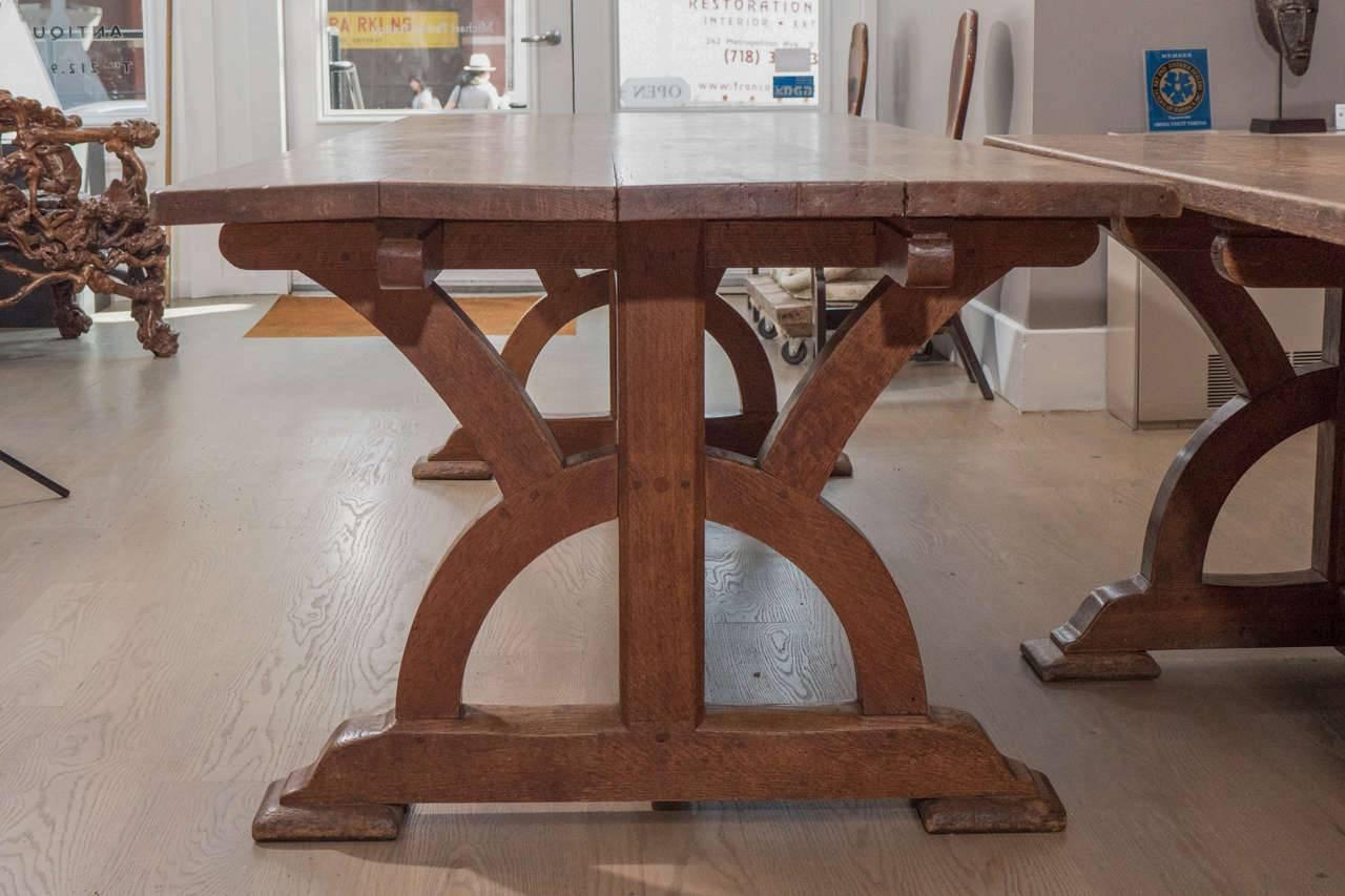 A fine example of the Arts and Craft Movement design from Platts House in Wellnigborough, England, the tables are attributed to British architect and designer Arthur Romney Green (1872-1945), who was strongly influenced by British Arts and Crafts