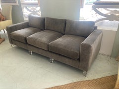 Charles Hollis Jones Lucite and Mohair Sofa