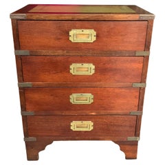 Antique Kennedy for Harrods Military Campaign Four Drawer Chest with Brass Corners