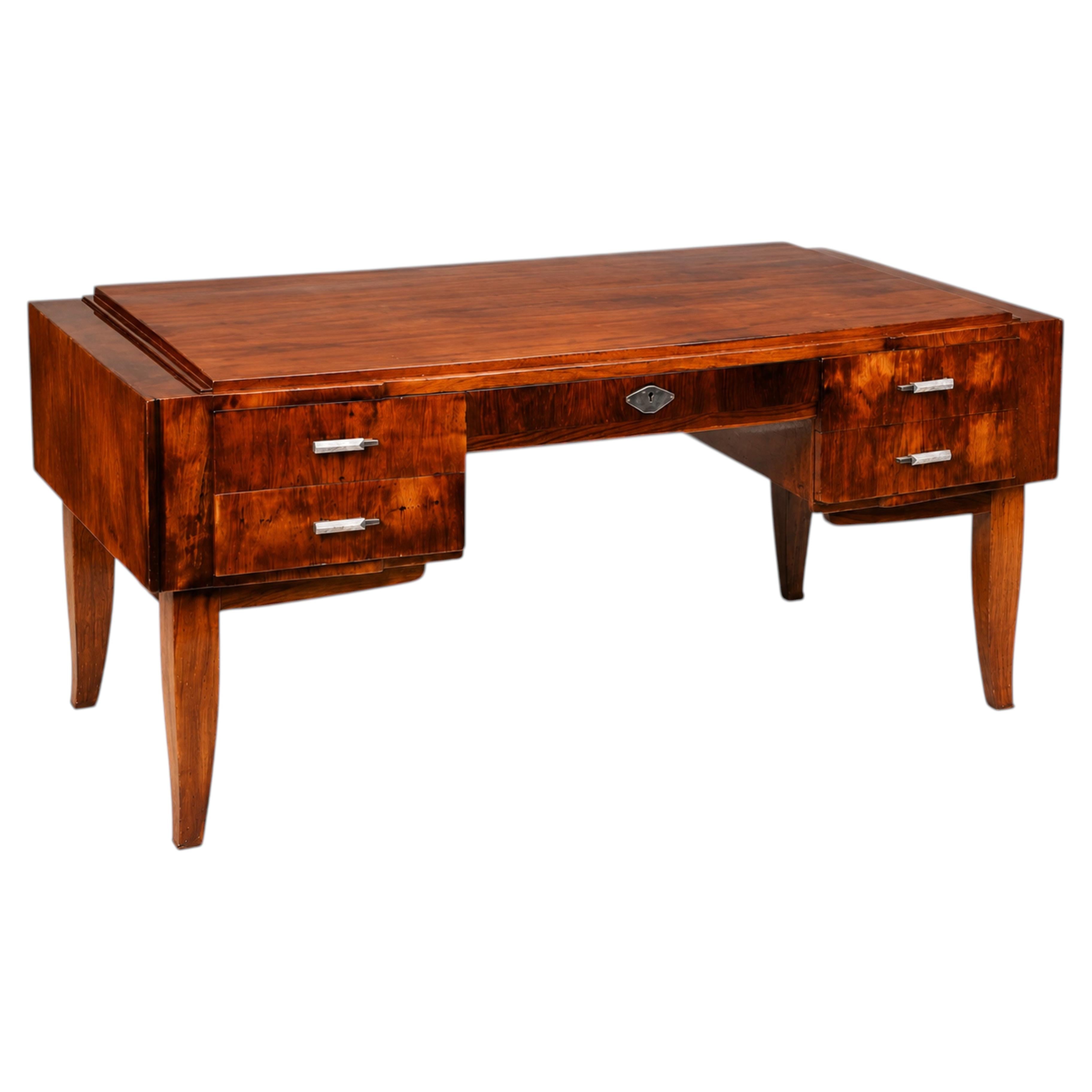 Escritorio Art Déco de palisandro al estilo de Émile-Jacques Ruhlmann, años 20