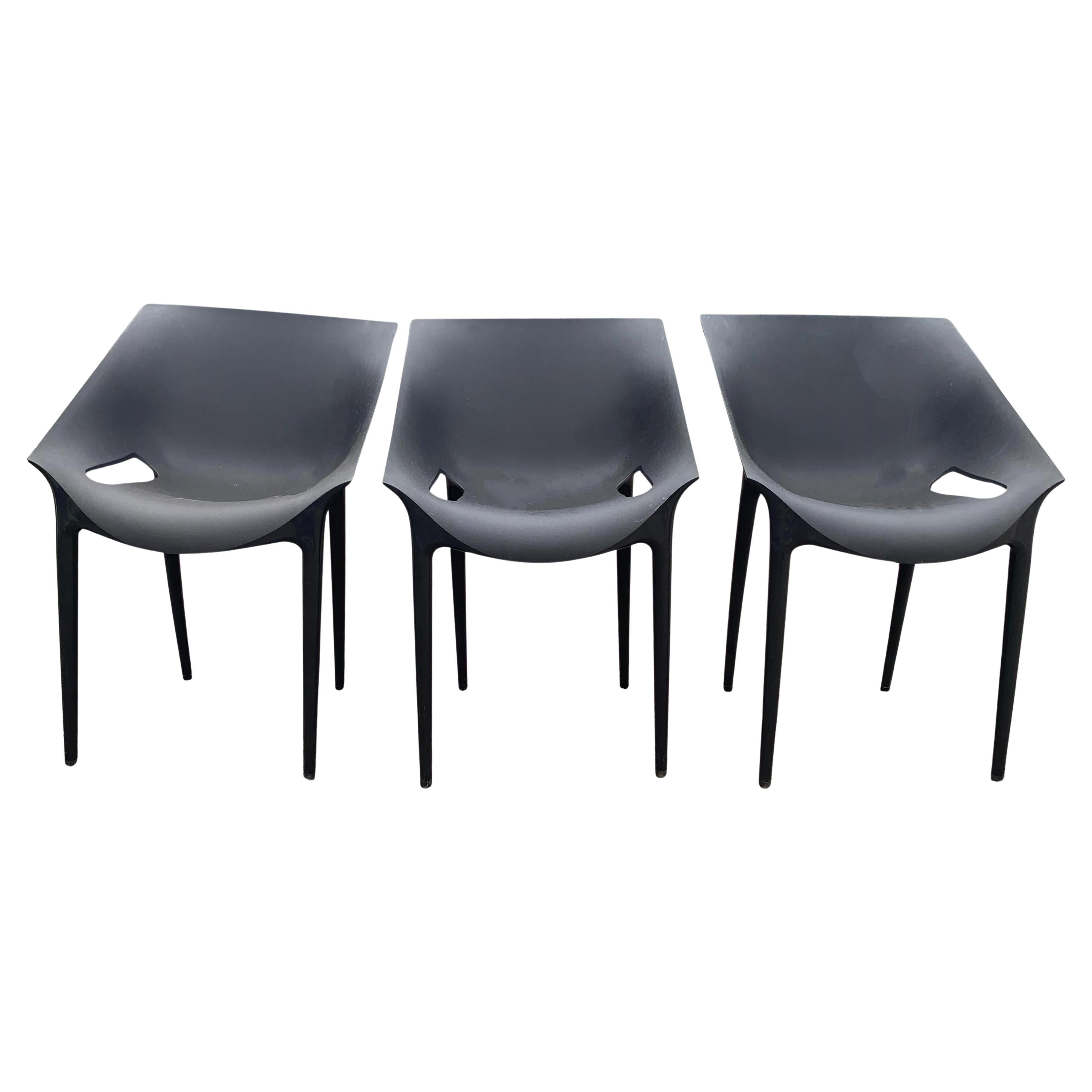 Black Polypropylene Stackable DR. Yes Chair by Philippe Starck & Eugeni Quitllet