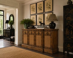 Faux Bamboo Four Door Sideboard with Cane Fronts by American Martinsville
