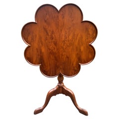 Antique George II Design Scalloped Edged Tripod Tilt Top Table On A Birdcage Centre