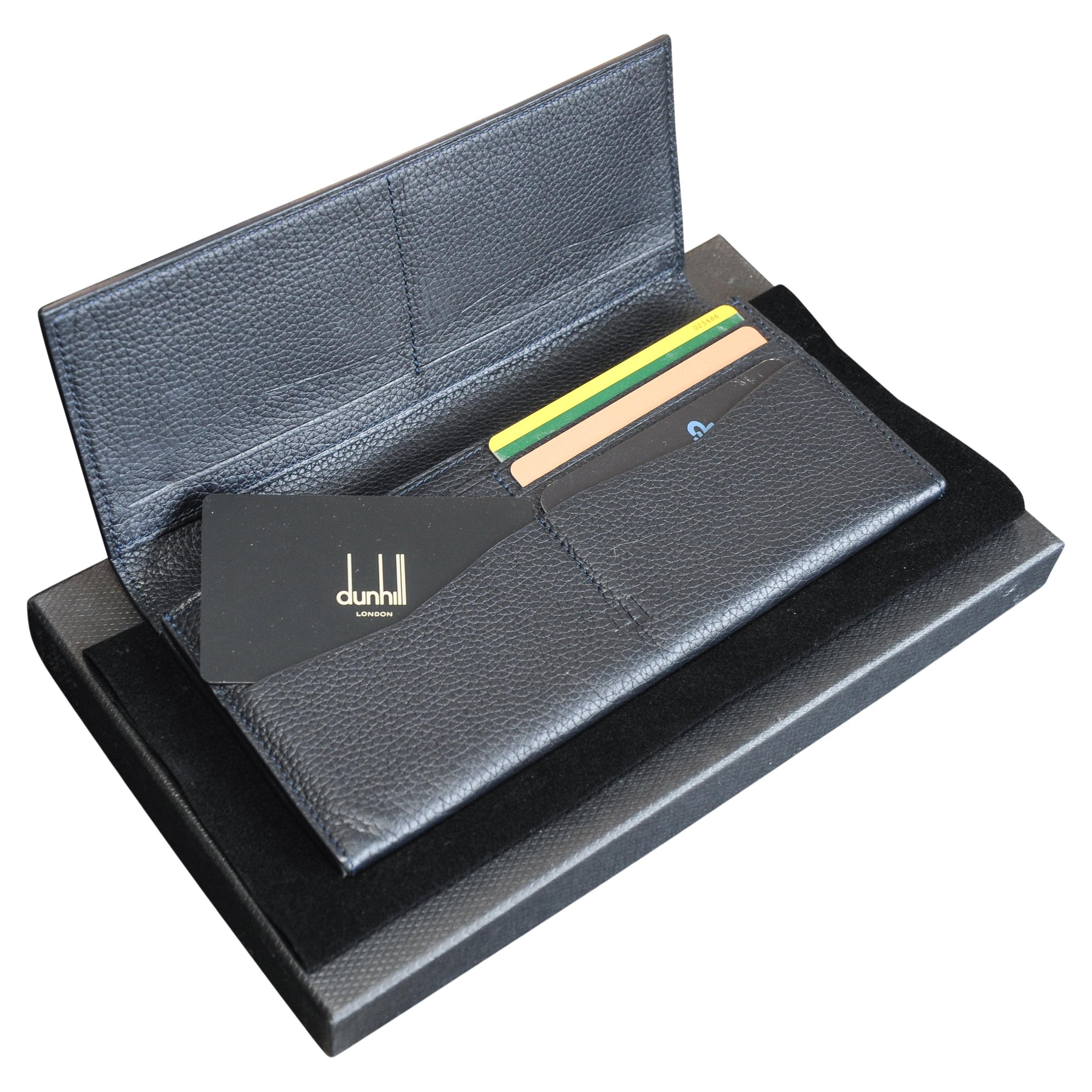 Dunhill London Branded Black Calf Leather Boxed Coat Wallet Made in Italy  For Sale