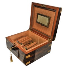 Antique Coromandel and Brass Bound Campaign Humidor