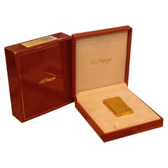 briquet dupont or Dupont 18ct Gold Plated Briquet De Poche Lighter With Original Box & Papers