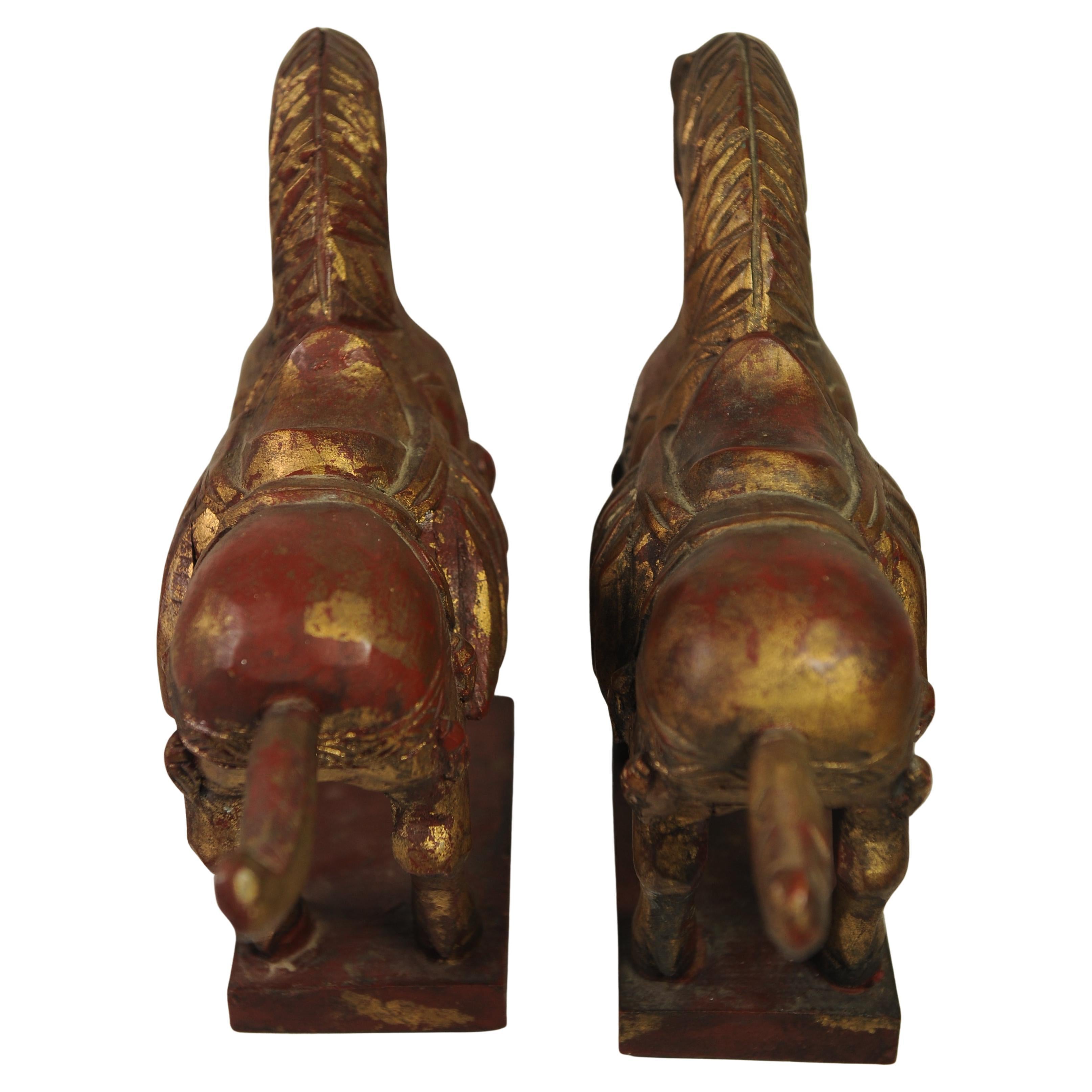 A Vibrant Pair of Tang Dynasty Style Hand Painted & Hand Carved Chinese Horses For Sale 4
